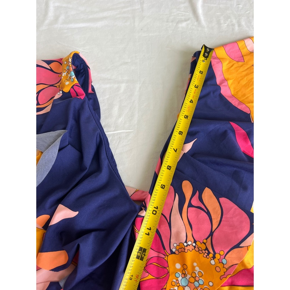 Trina Turk Breeze Ruffle Plunge One Piece Swimsuit in size 4 - Picture 8 of 10